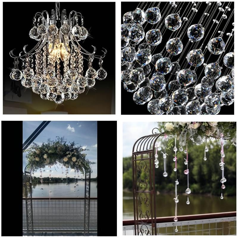 2pcs Clear Glass Crystal Ball Prism Pendants - Magical Home Decor