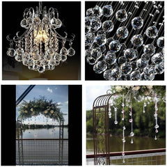 2pcs Clear Glass Crystal Ball Prism Pendants - Magical Home Decor