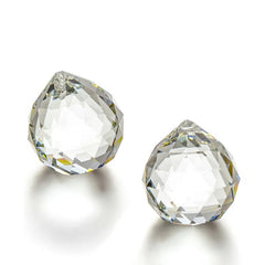 2pcs Clear Glass Crystal Ball Prism Pendants - Magical Home Decor