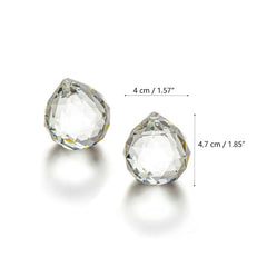 2pcs Clear Glass Crystal Ball Prism Pendants - Magical Home Decor