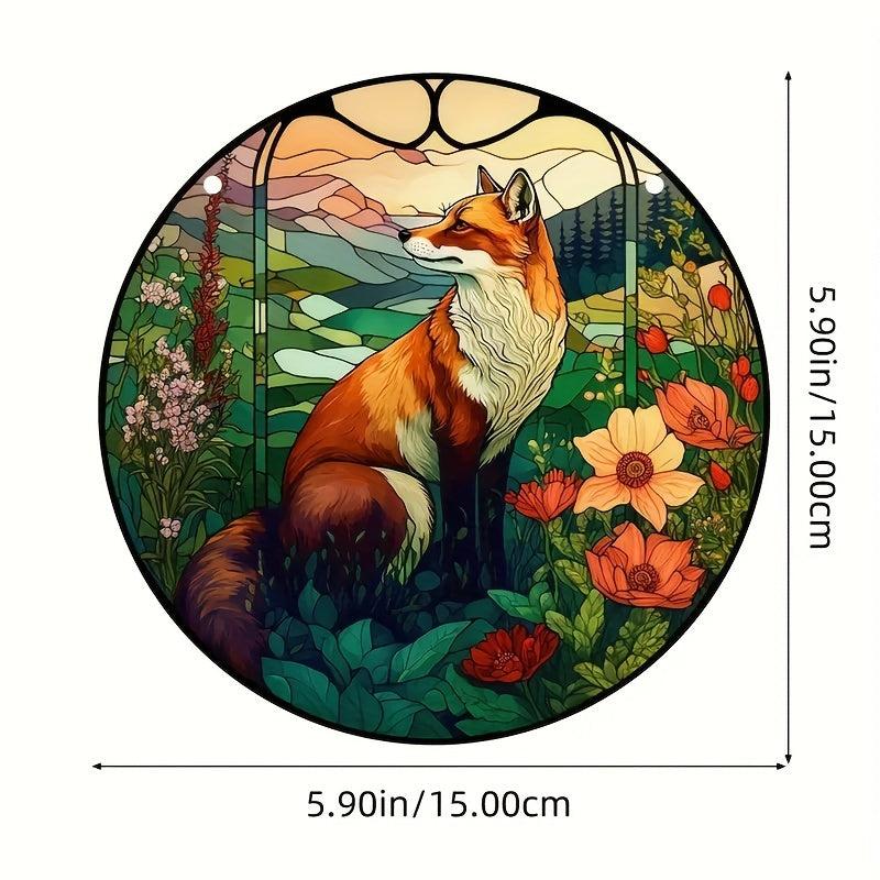 Acrylic Fox Light Catcher Window Hanging Home Garden Decoration
