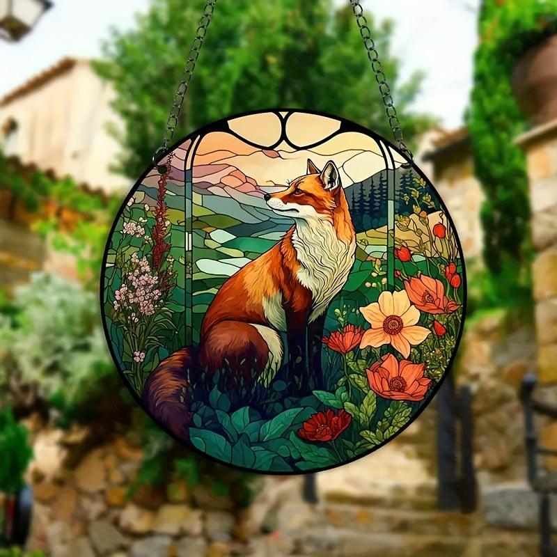 Acrylic Fox Light Catcher Window Hanging Home Garden Decoration