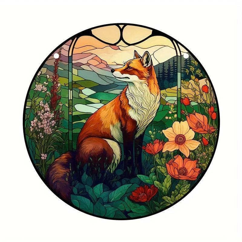 Acrylic Fox Light Catcher Window Hanging Home Garden Decoration