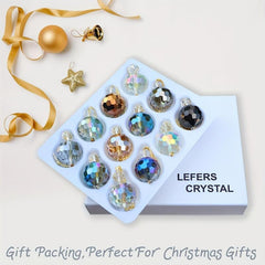 12pcs Mini Prism Ball Christmas Tree Decorations Hanging Crystal Suncatcher
