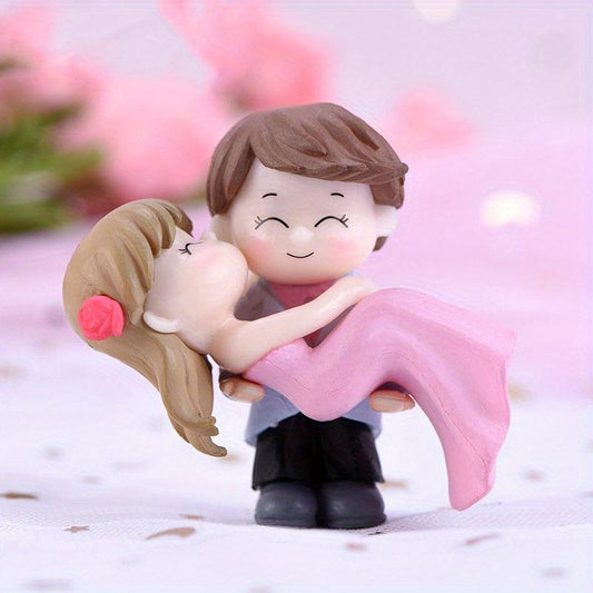 2pcs Wedding Princess Hug Couple Key Pendant DIY Micro Landscape Ornaments