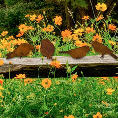 4pcs Metal Bird Silhouette Decorations for Gardens, Farmhouses, Outdoor Decor