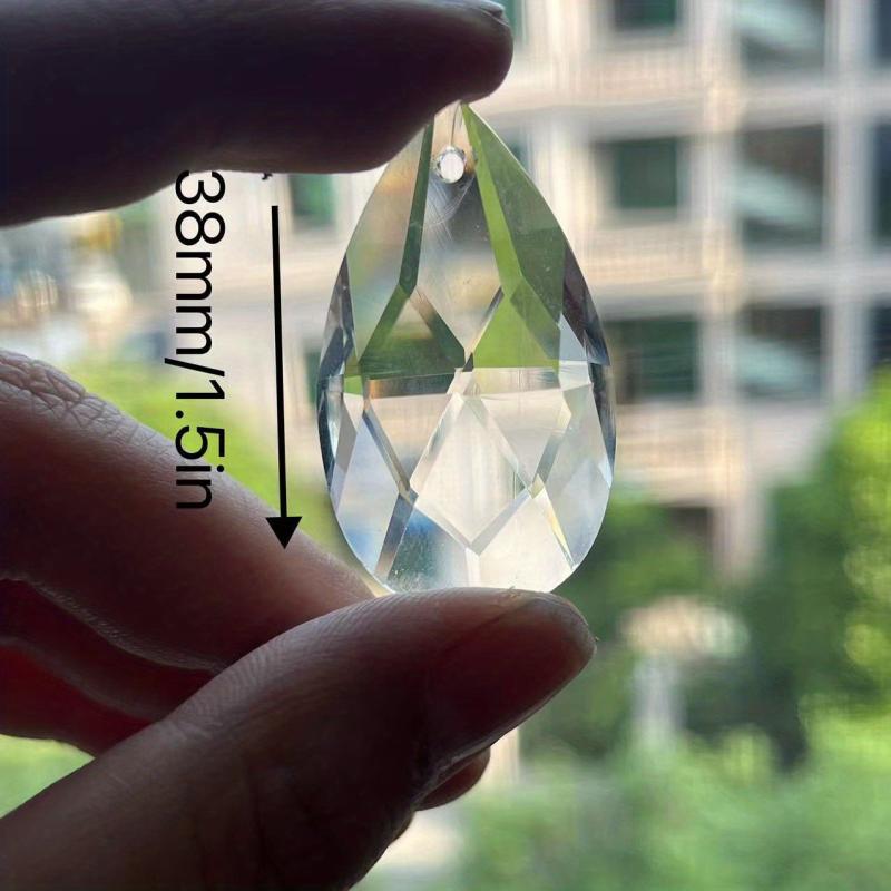 2pcs Crystal Pendant 38mm Sunlight Catcher Glass Chandelier DIY Hanging Pendant