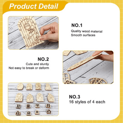 64pcs Wooden Fairy Doors DIY Craft Kit for Home Decor Weddings