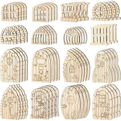 64pcs Wooden Fairy Doors DIY Craft Kit for Home Decor Weddings