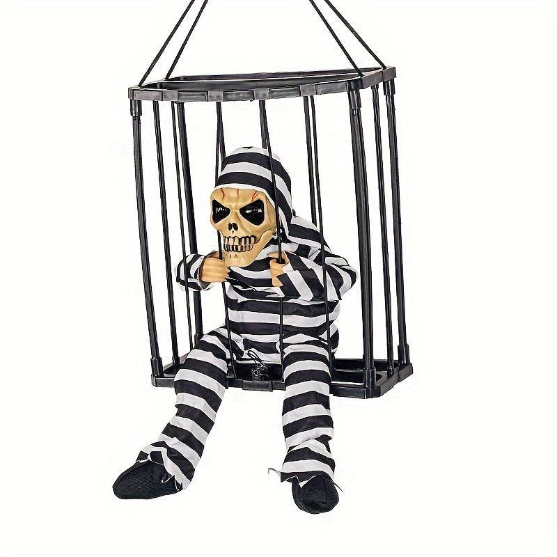 Creepy Cage Ghost Movable Halloween Decor