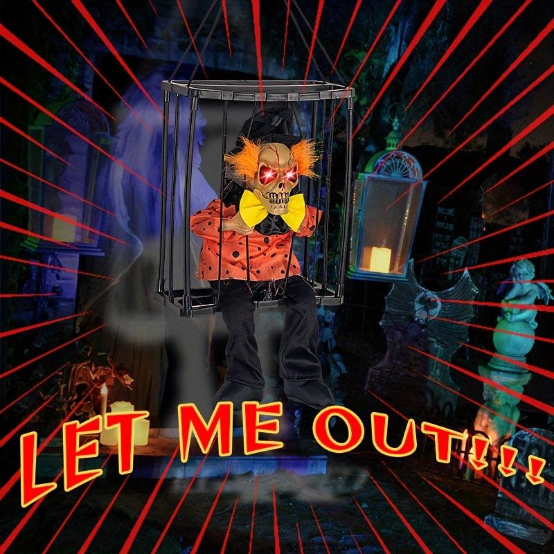 Creepy Cage Ghost Movable Halloween Decor