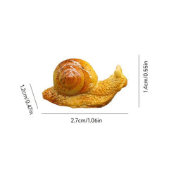 2pcs Mini Snail Resin Ornament for Garden Decor