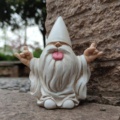 Dwarf in Robe Resin Ornament for Garden Decor