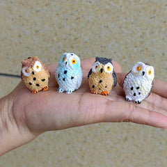 4pcs Mini Resin Owls for Fairy Garden & Bonsai Craft Decor