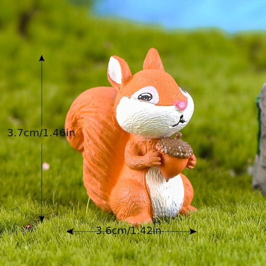 3pc Squirrel Family Figurines for Home Decor & Garden Ornaments