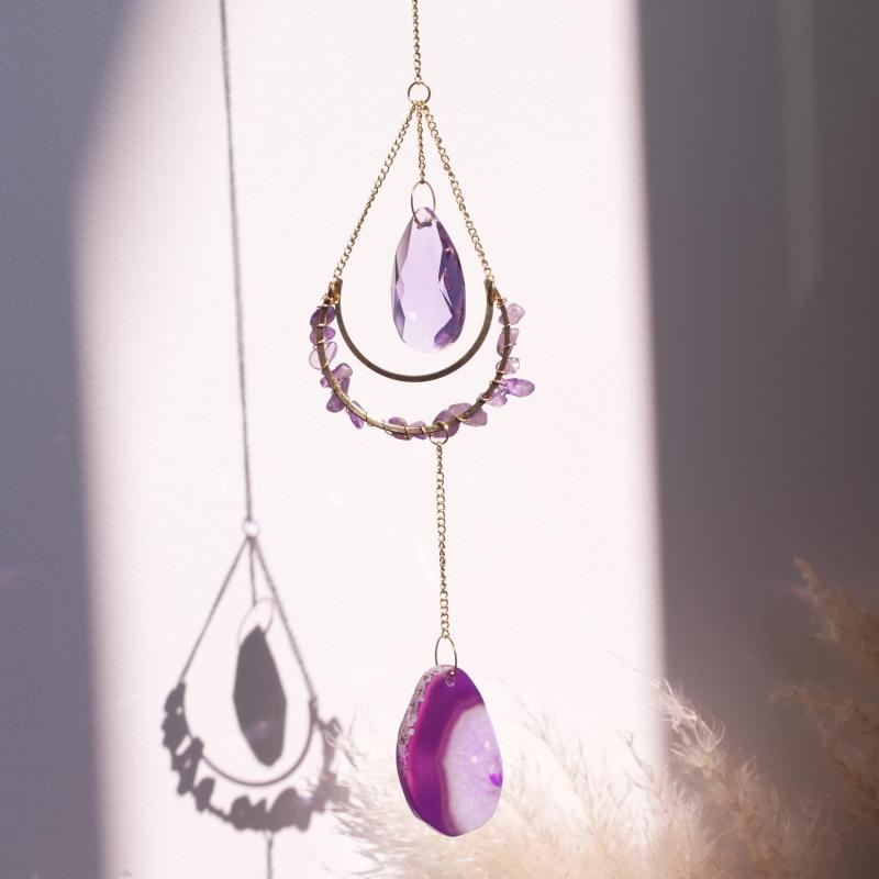 Crystal Wind Chime Sun Catcher - Elegant Home Decor Accent