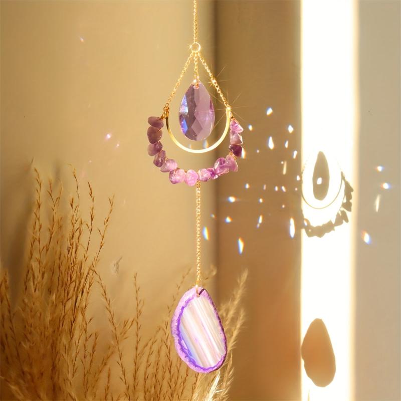Crystal Wind Chime Sun Catcher - Elegant Home Decor Accent