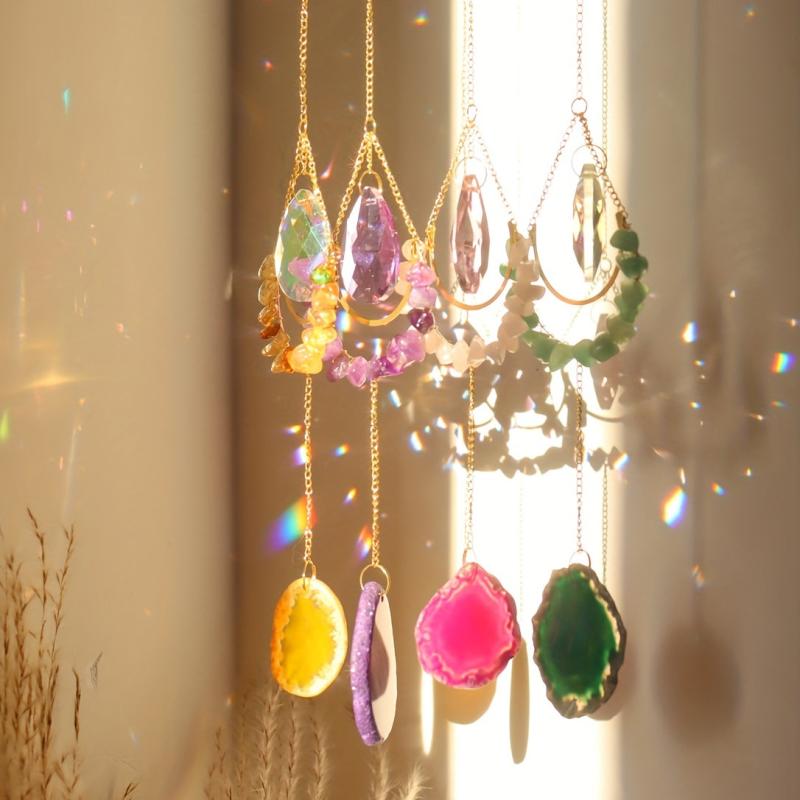 Crystal Wind Chime Sun Catcher - Elegant Home Decor Accent