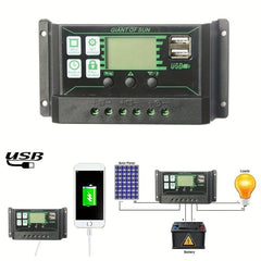Solar Charge Controller 30A 20A 10A 12V 24V Auto