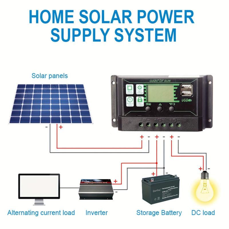 Solar Charge Controller 30A 20A 10A 12V 24V Auto