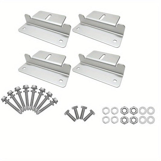 4pcs Solar Panel Mounting Brackets Aluminum Solar Panel Mount With Nuts Bolts