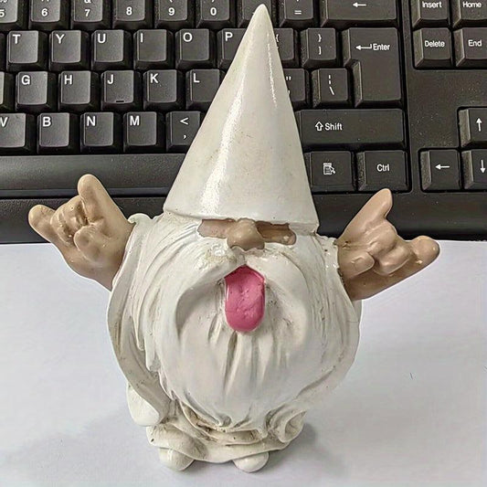 1pc Rocker Gnome Fairy Garden Resin Craft Statue Home Decoration Ornament