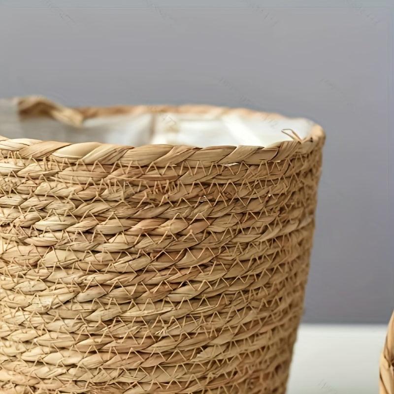 Seagrass Jute Rope Plant Basket Indoor Outdoor Hand Woven Modern Flower Pot