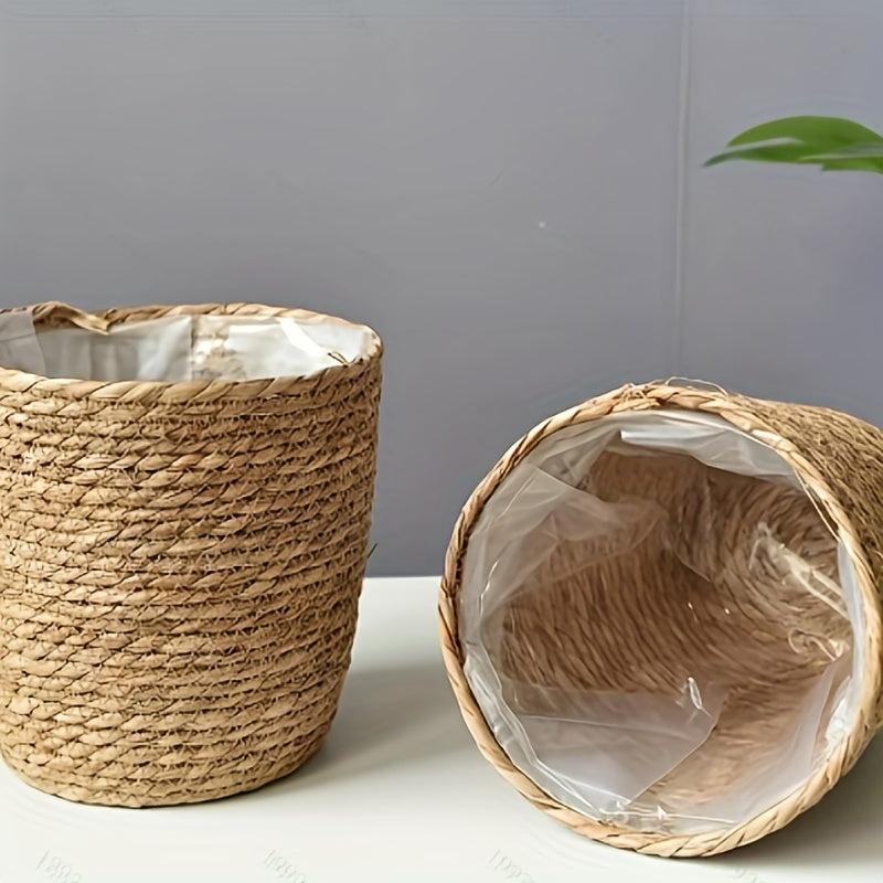 Seagrass Jute Rope Plant Basket Indoor Outdoor Hand Woven Modern Flower Pot