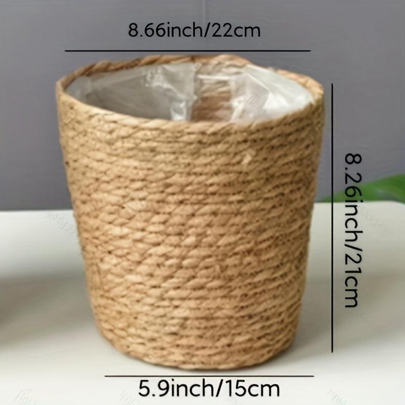 Seagrass Jute Rope Plant Basket Indoor Outdoor Hand Woven Modern Flower Pot