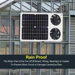 12W Solar Air Purification Exhaust Fan Kitchen Bathroom Universal