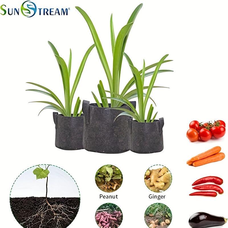 10 Pack Thickened Nonwoven Fabric Grow Bags Handles Plant Vegetable Growing Bag