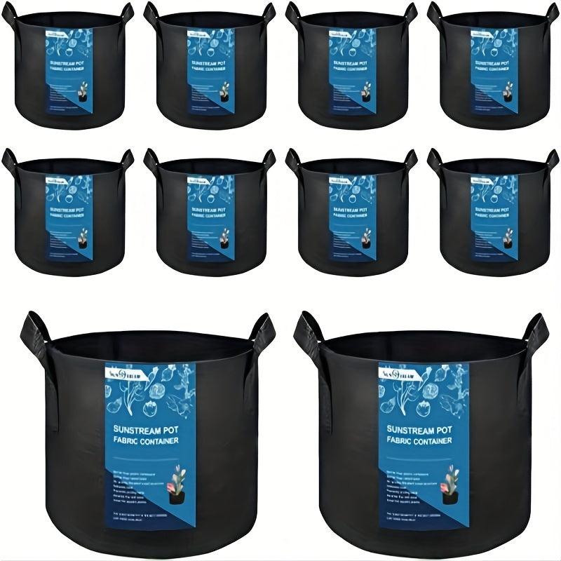 10 Pack Thickened Nonwoven Fabric Grow Bags Handles Plant Vegetable Growing Bag