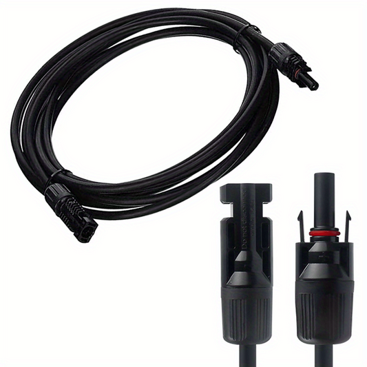 1pc 20FT 10AWG Solar Panel Extension Cables - Male and Female Connectors