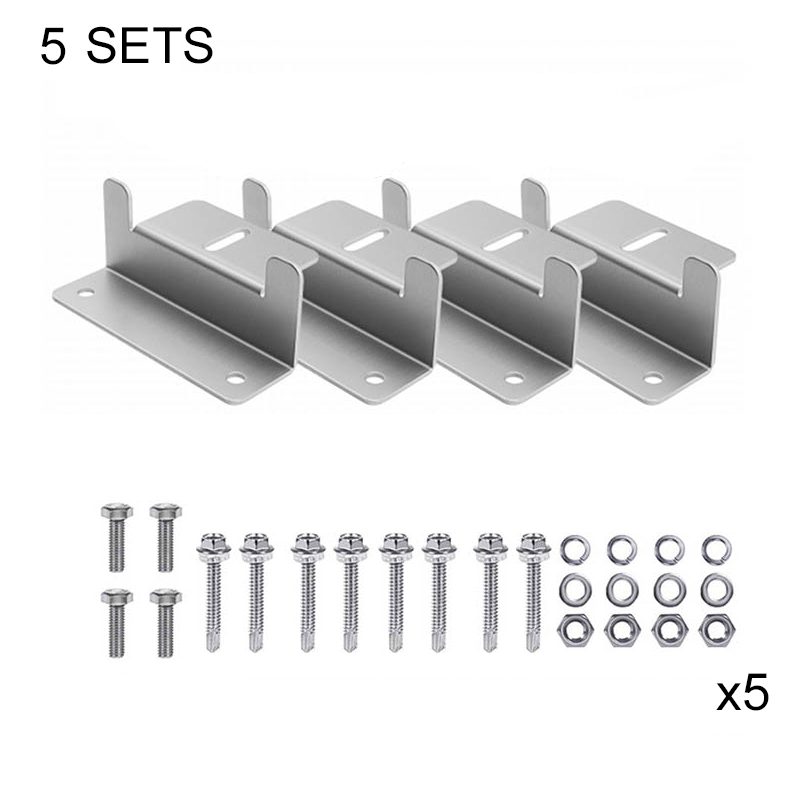 5 Sets Panel Mounting Brackets Lightweight Aluminum for RVs Boats Yachts