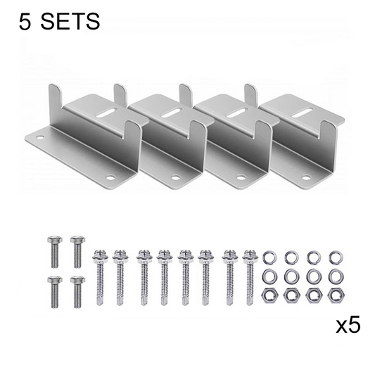 5 Sets Panel Mounting Brackets Lightweight Aluminum for RVs Boats Yachts