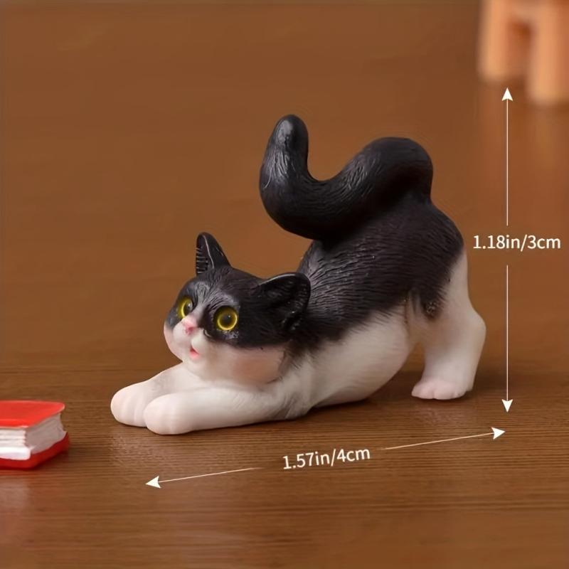3pcs Resin Cat Statues for Home Garden Decoration & Outdoor Decor