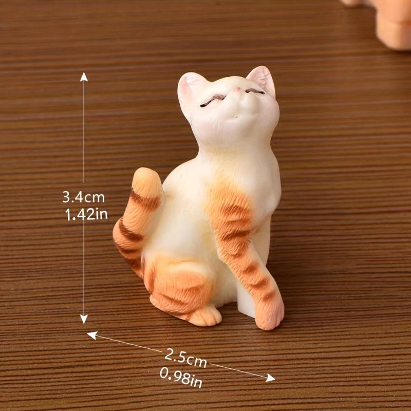 3pcs Resin Cat Statues for Home Garden Decoration & Outdoor Decor