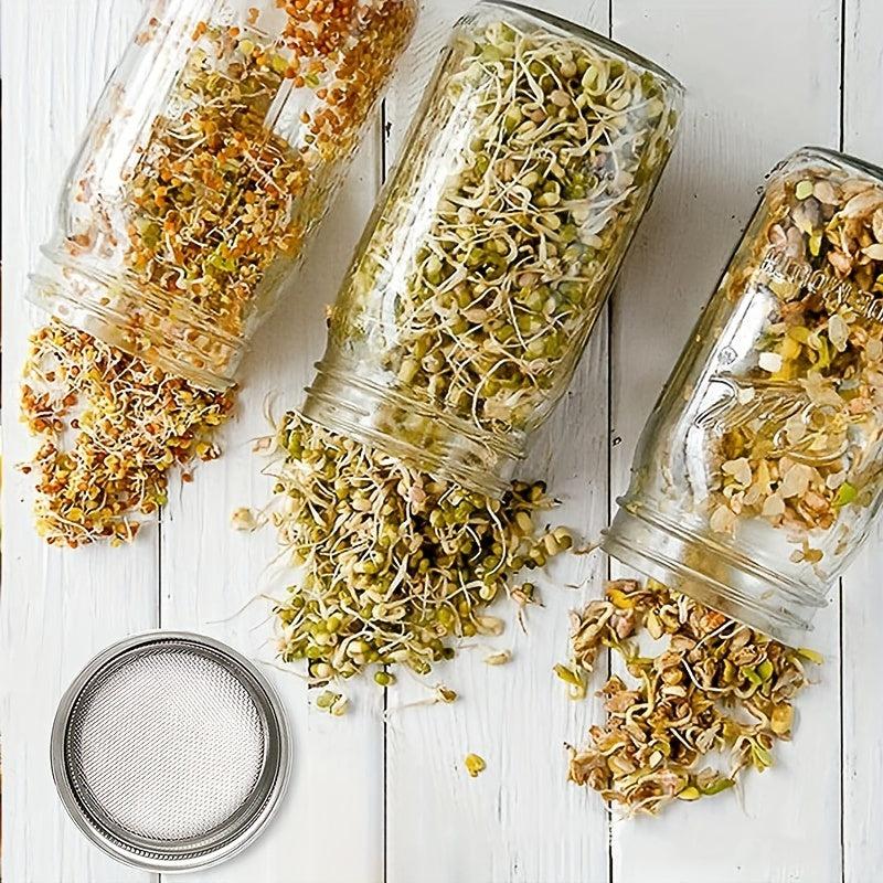 Stainless Steel Mesh Lid Sprouting Kit for Homegrown Sprouts