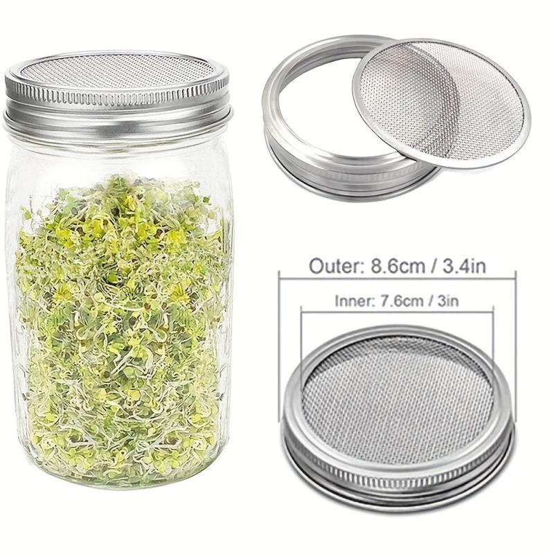 Stainless Steel Mesh Lid Sprouting Kit for Homegrown Sprouts
