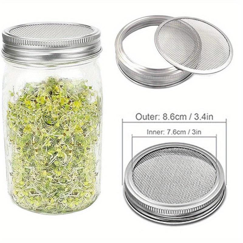 Stainless Steel Mesh Lid Sprouting Kit for Homegrown Sprouts