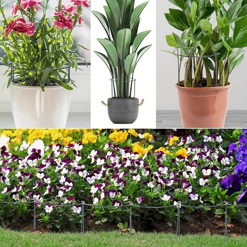 4 Pack Metal Garden Plant Supports, Half Round Tomato Rose Flower Vine Stakes