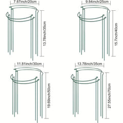 4 Pack Metal Garden Plant Supports, Half Round Tomato Rose Flower Vine Stakes