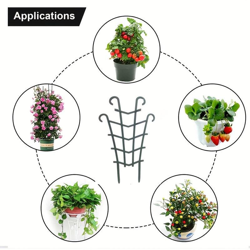 4pcs Mini Garden Trellis for Climbing Plants - Stackable Plant Support