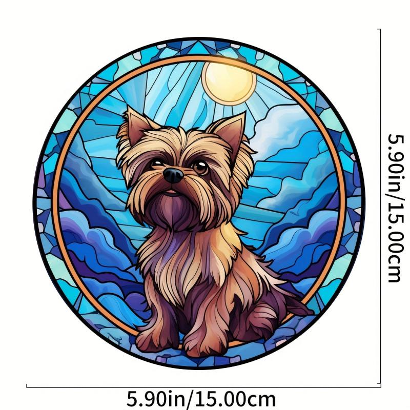 Yorkie Sunset Sky Suncatcher for Home Decor