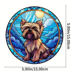 Yorkie Sunset Sky Suncatcher for Home Decor