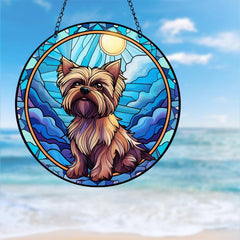 Yorkie Sunset Sky Suncatcher for Home Decor
