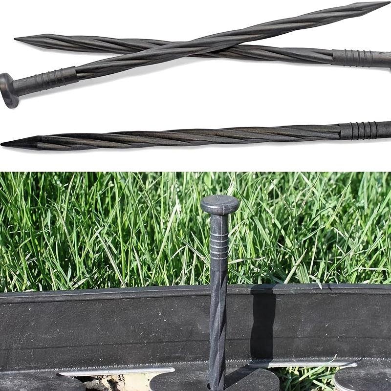 20pcs Landscape Edging Garden Border Lawn Stakes Spiral Pegs Spike 14