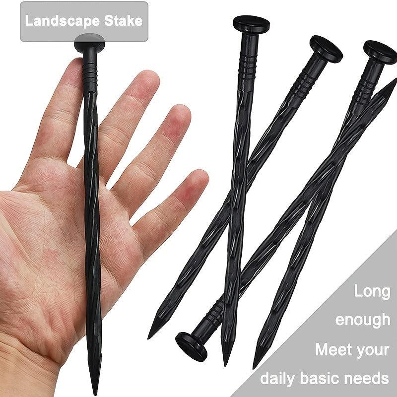 20pcs Landscape Edging Garden Border Lawn Stakes Spiral Pegs Spike 14