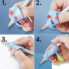 4 Pencil Grips Trainer Left & Right Handwriting Aid Correction Tool