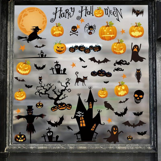 8pcs Halloween Flying Witch Window Stickers